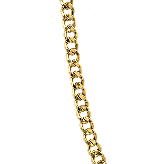 10K Y.Gold Semi-Solid Cuban Anklet 4.5mm 10"