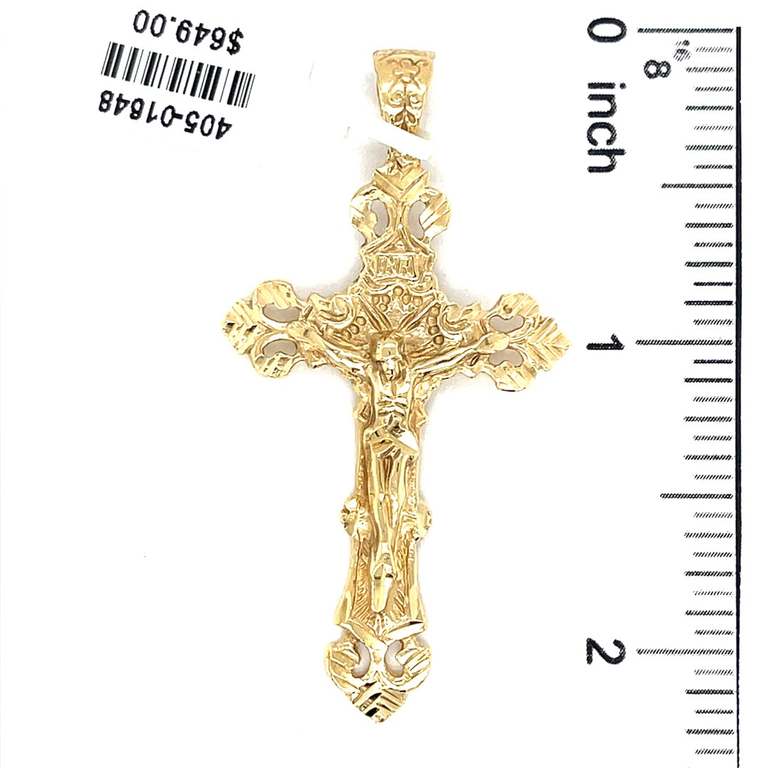 10K Yellow Gold Crucifix Charm