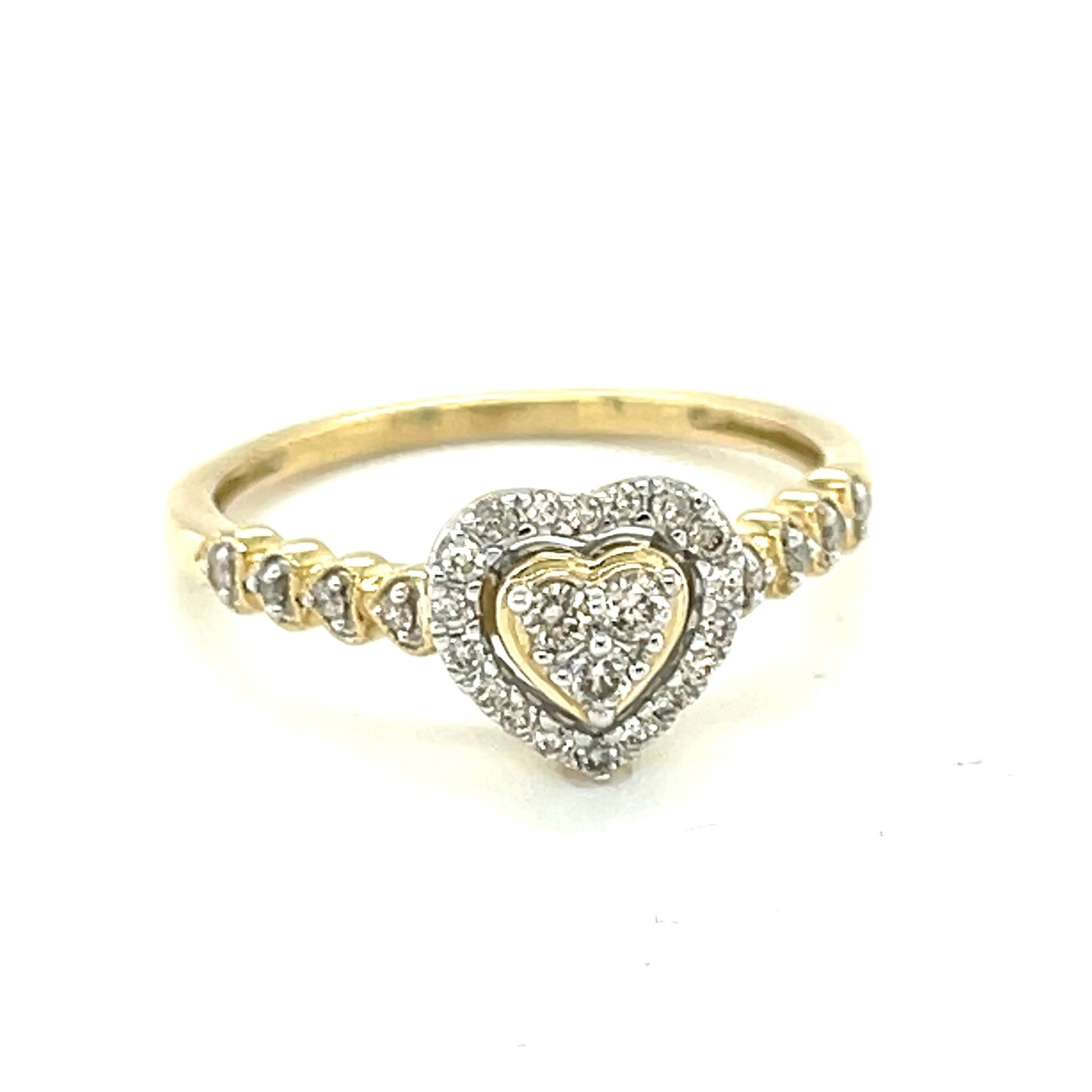 10K Y.Gold 0.25ct Diamond Heart Ring Si2, H