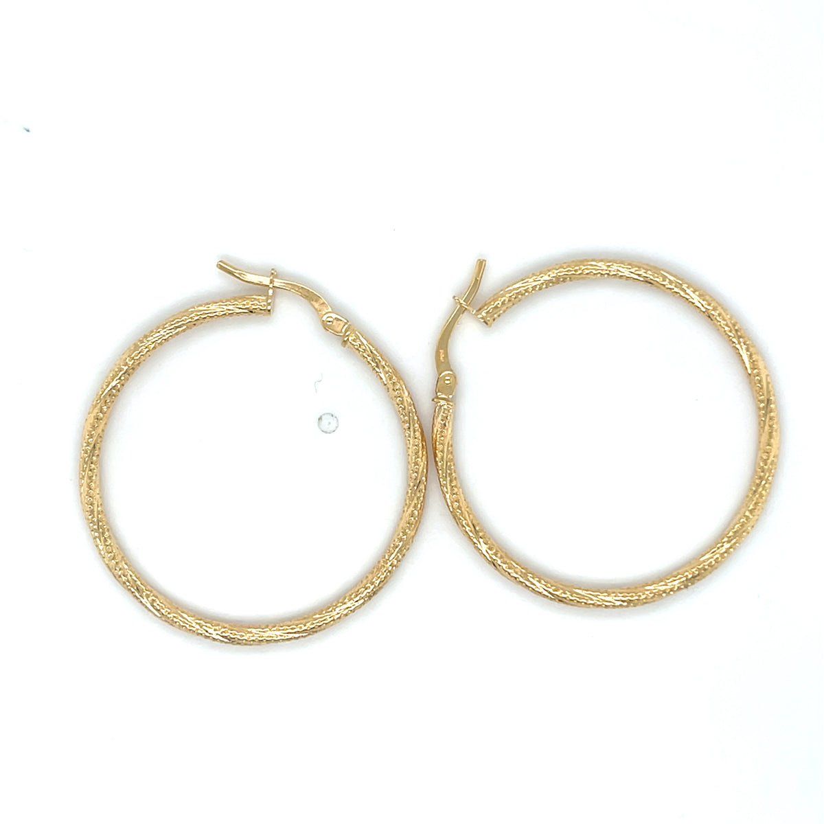 10KY Gold Dia-Cut Twisted Hoop