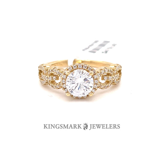 10K Yellow Gold CZ Ladies Ring
