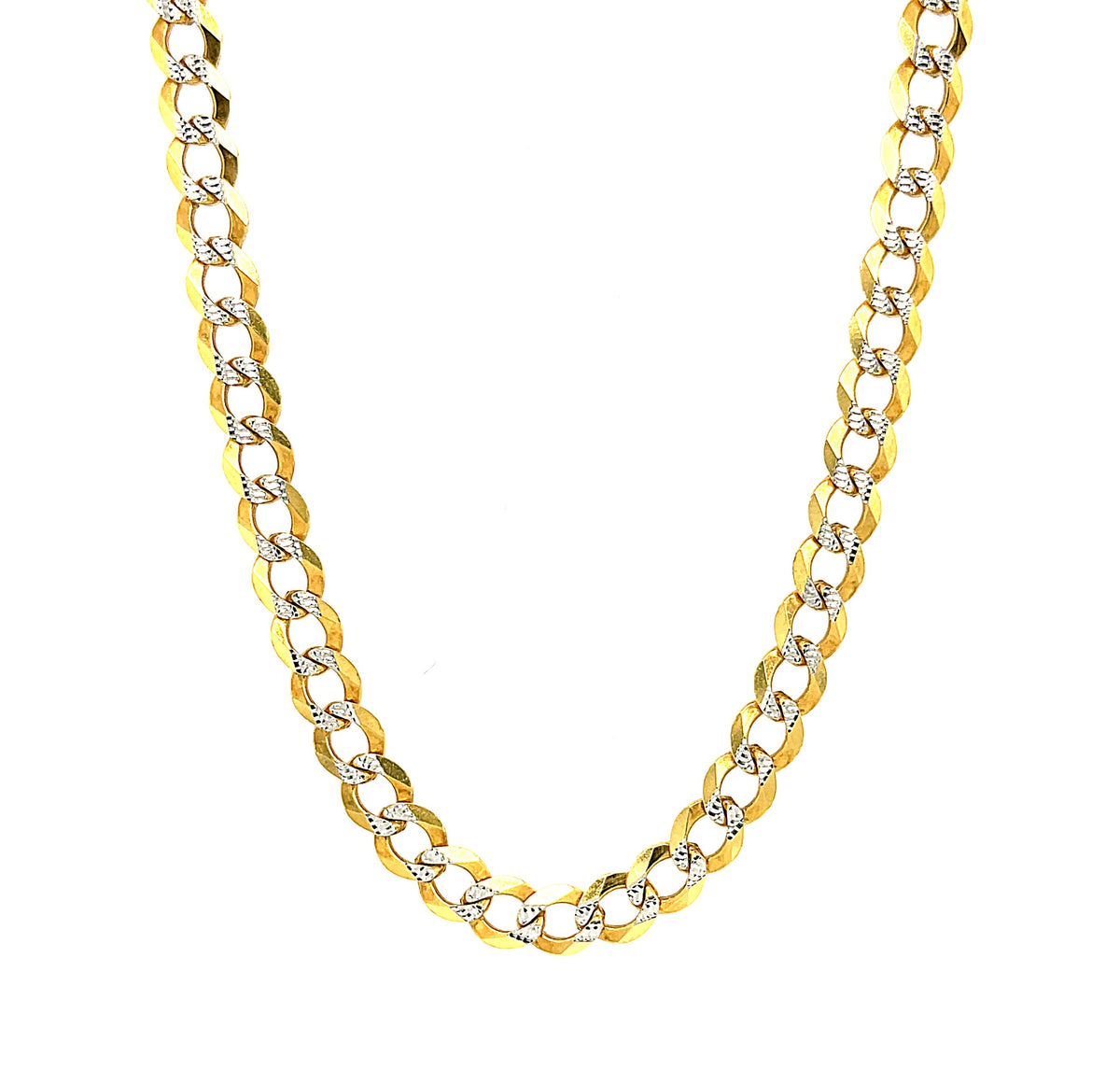 10KY Gold Dia-Cut Solid Cuban