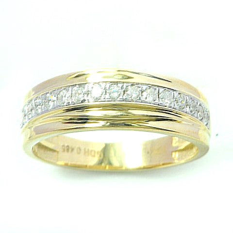 10K Yellow Gold 0.48ct Diamond Men's Wedding Band Si2, H