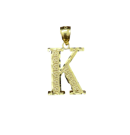 10K Yellow Gold Initial Charm Big Letter "K"