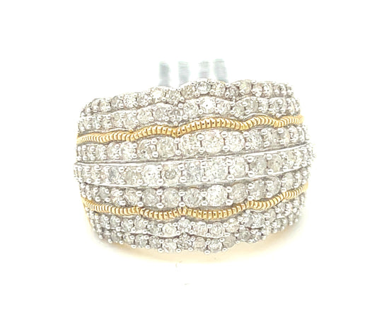10K Yellow Gold 2.0ct Diamond Ladies Ring SI, H