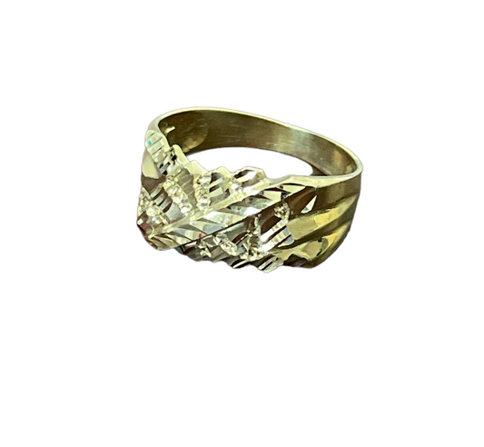 10K Y.Gold Nugget Style Men's Ring (3.7g)