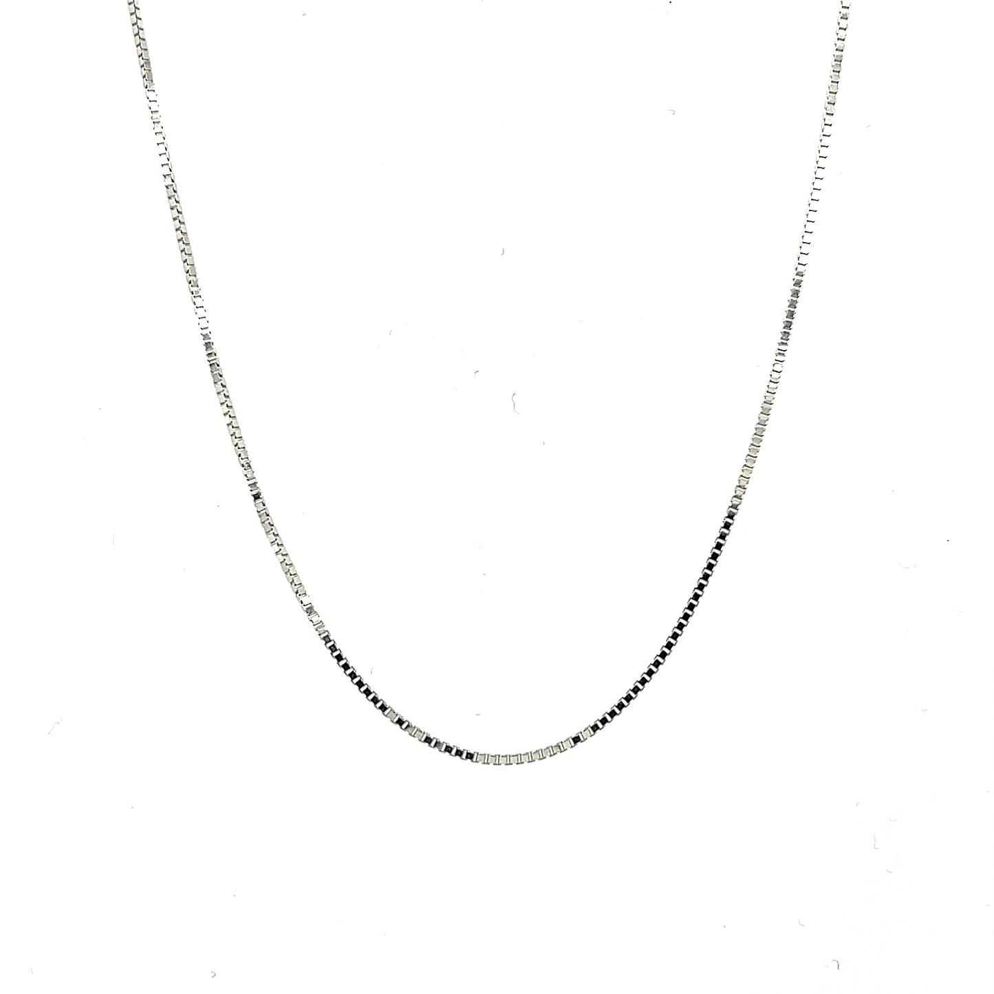 14K White Gold Box Chain 16"