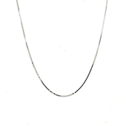 14K White Gold Box Chain 16"