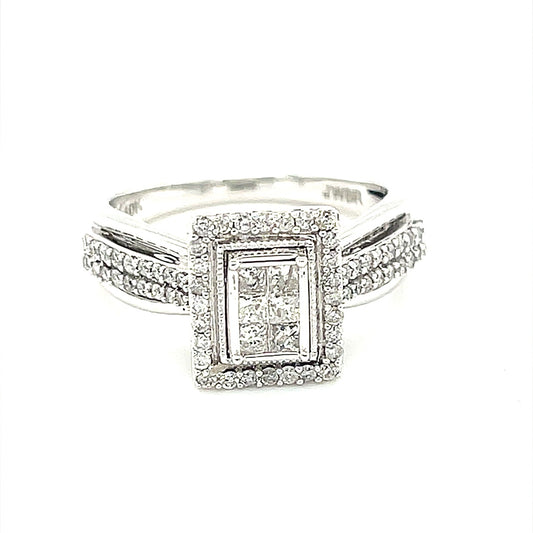 10K W.Gold 0.50ct Diamond Ladies Ring Si1, H