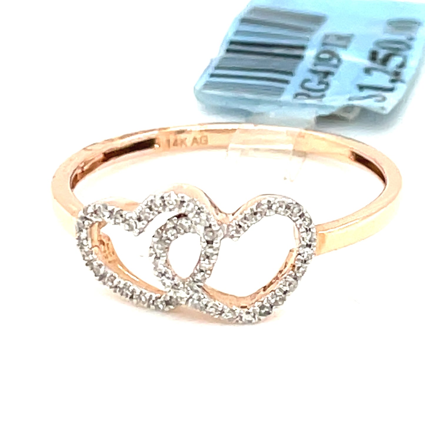 14K Rose Gold 0.10ct Diamond Ladies Ring Si G