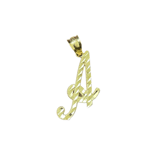 10K Y.Gold Initial Charm Cursive "A"