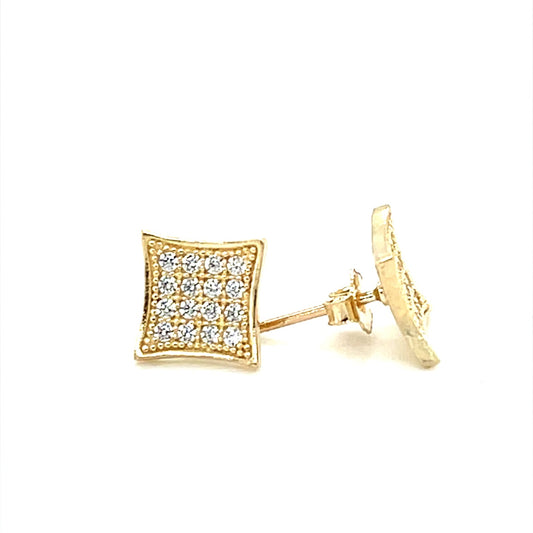 10K Yellow Gold CZ Fancy Stud Earrings