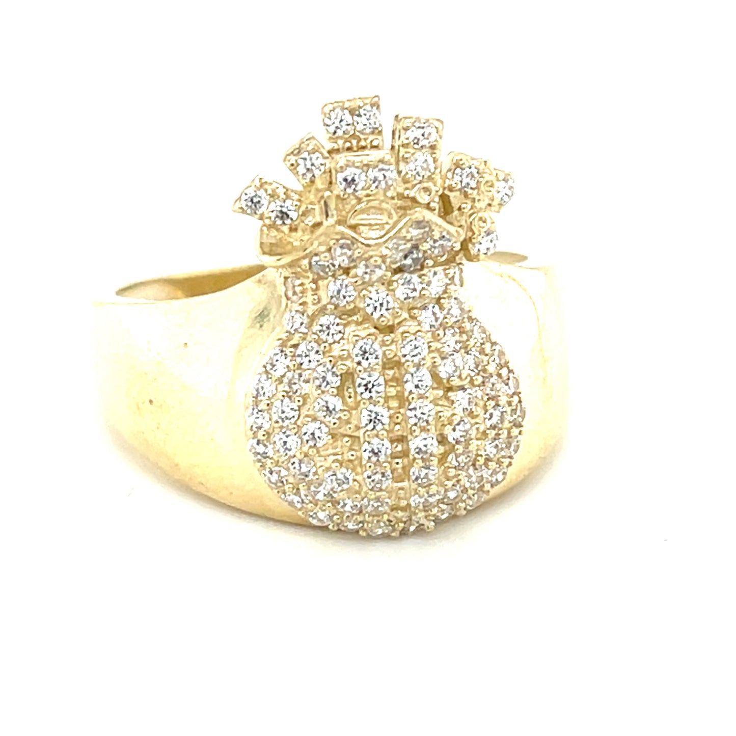 10K Yellow Gold CZ Men's Ring