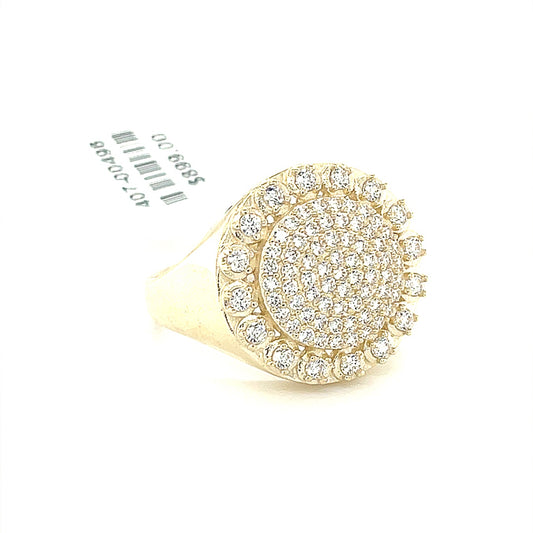 10K Yellow Gold CZ Men's Ring