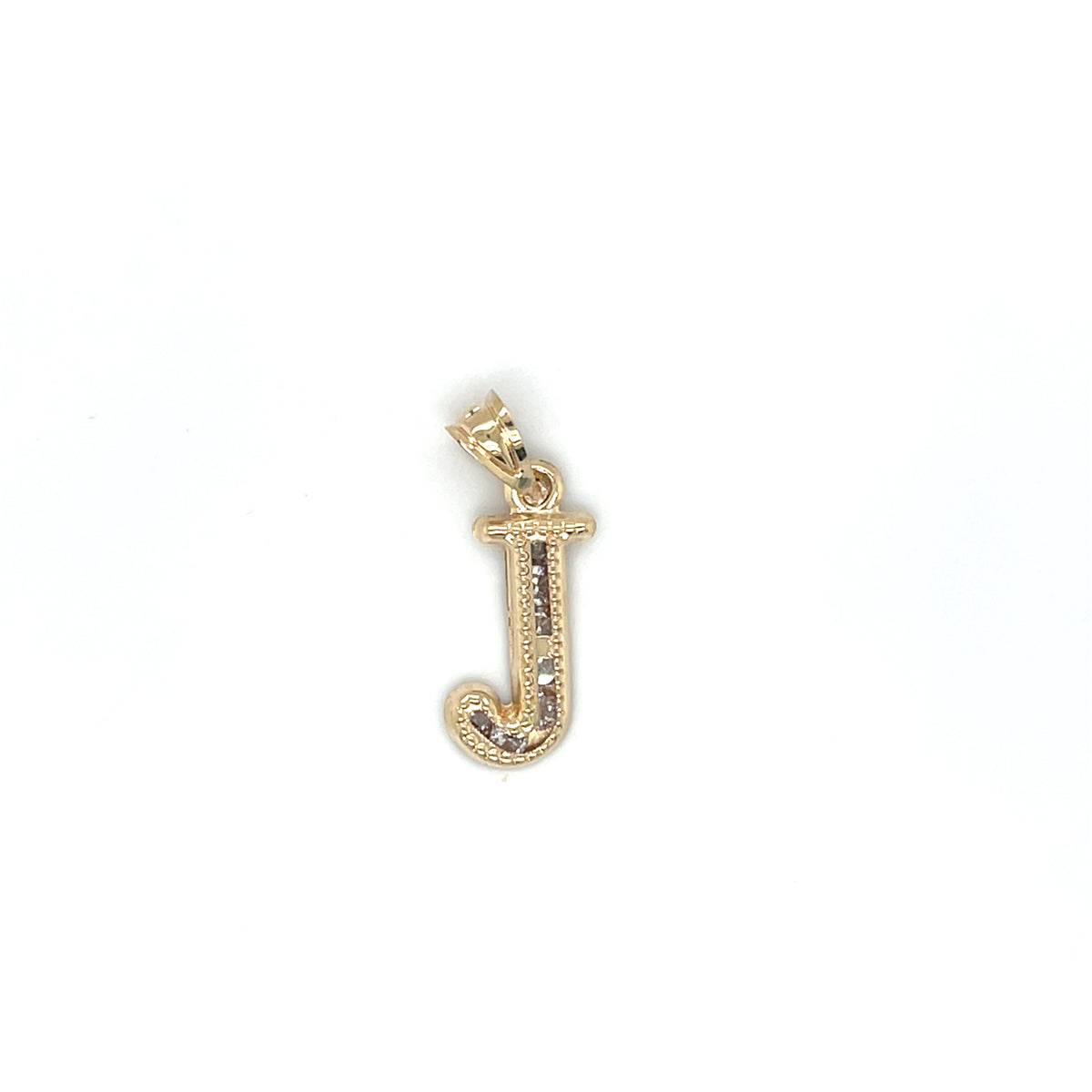 10KY Gold CZ Initial Charm Big