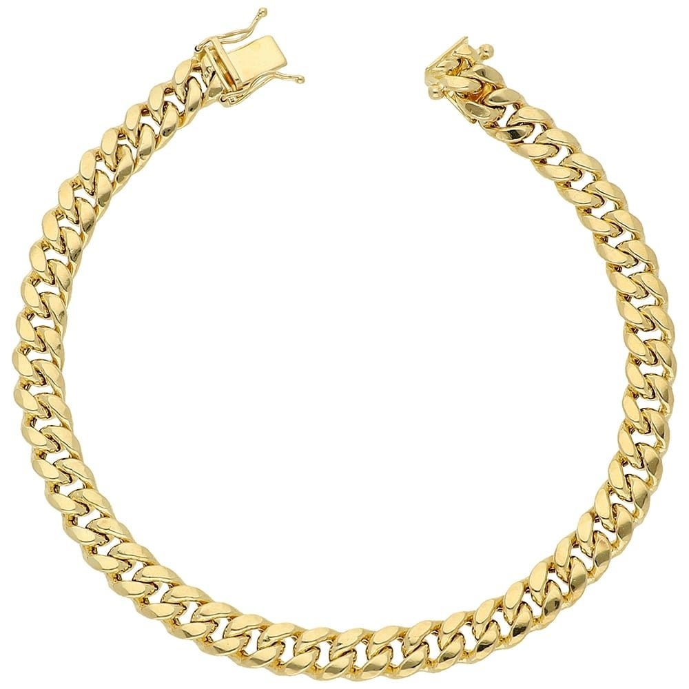 10K Y.Gold Semi-Solid Miami Cuban Bracelet 7mm 9" (11.5g)