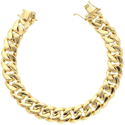 10K Y.Gold Semi-Solid Miami Cuban Bracelet 13mm 9" (33.2g)