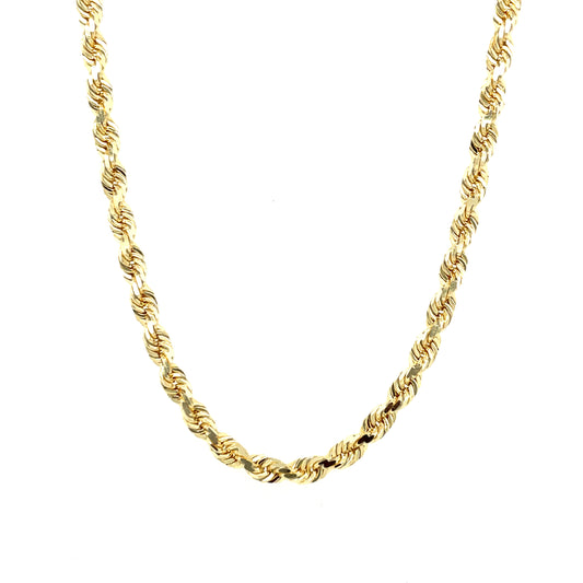 10KY Gold Solid Rope Chain 2.5
