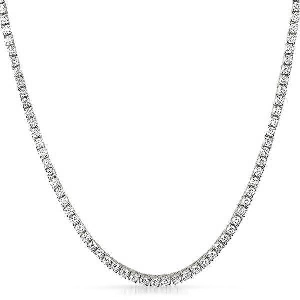 925 Sterling Silver CZ Tennis Chain 3mm 22"