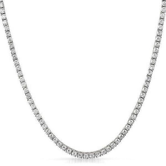 925 Sterling Silver Tennis Necklace 4mm 22"