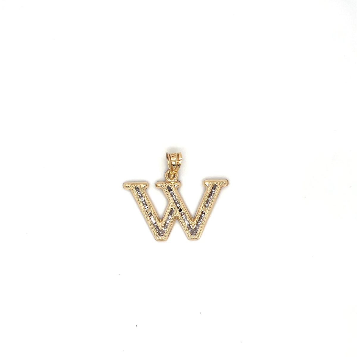 10KY Gold CZ Initial Charm Big
