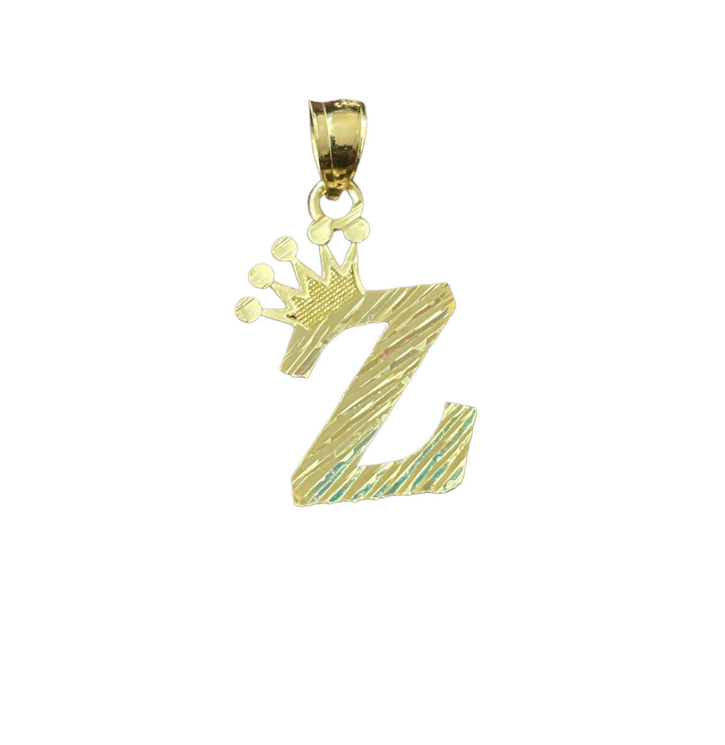 10K Y.Gold Initial Charm Letter "Z" with Crown
