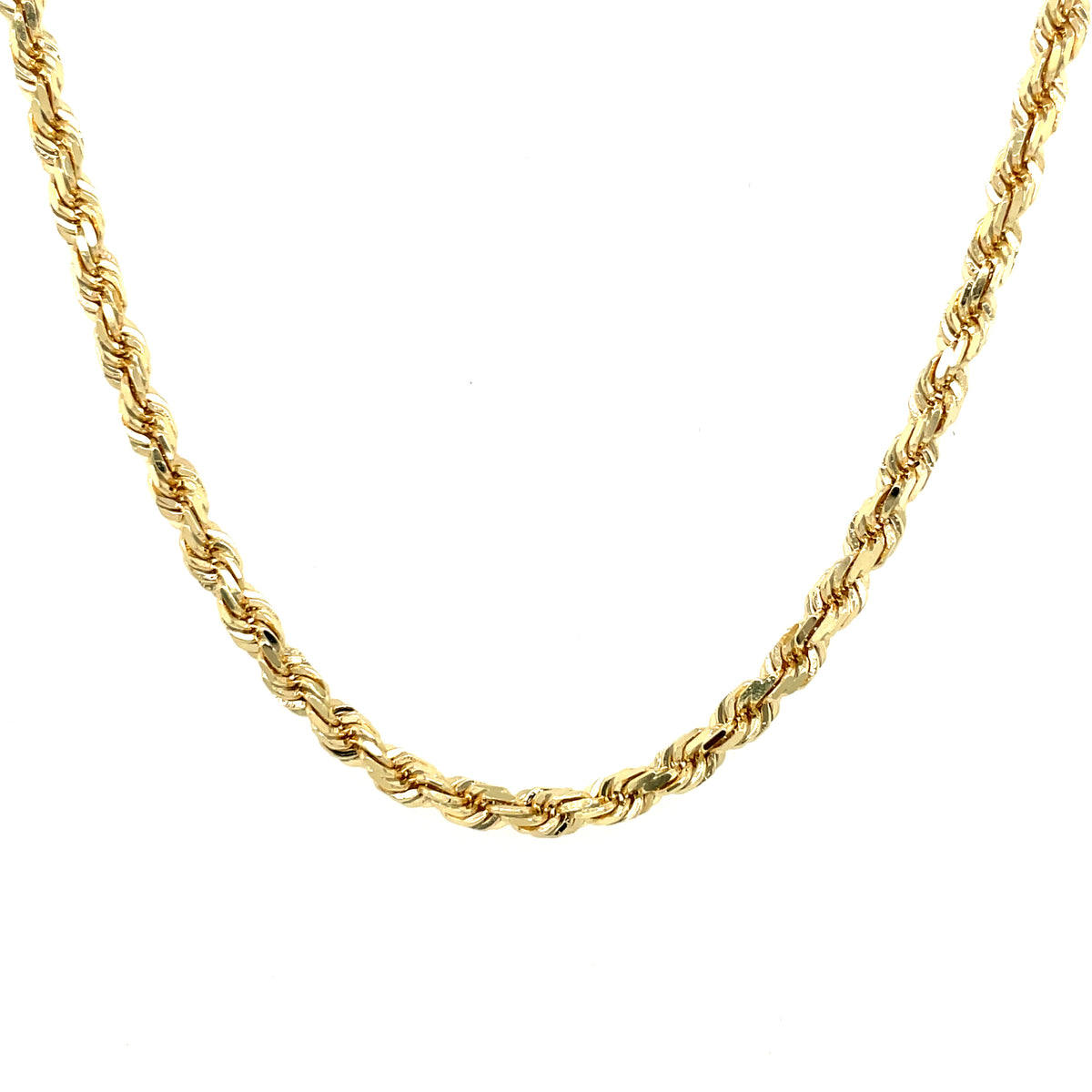 10K Yellow Gold Solid Rope Cha