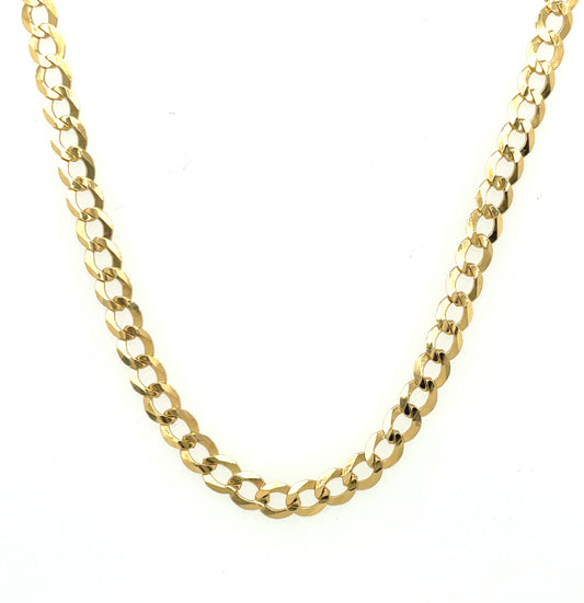 14K Yellow Gold Solid Cuban 3.5mm 18"