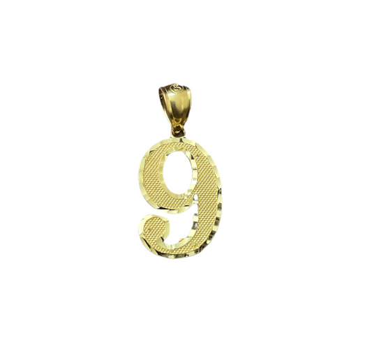 10K Yellow Gold Number "9" Cha
