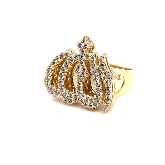 10K Yellow Gold CZ Men's Ring