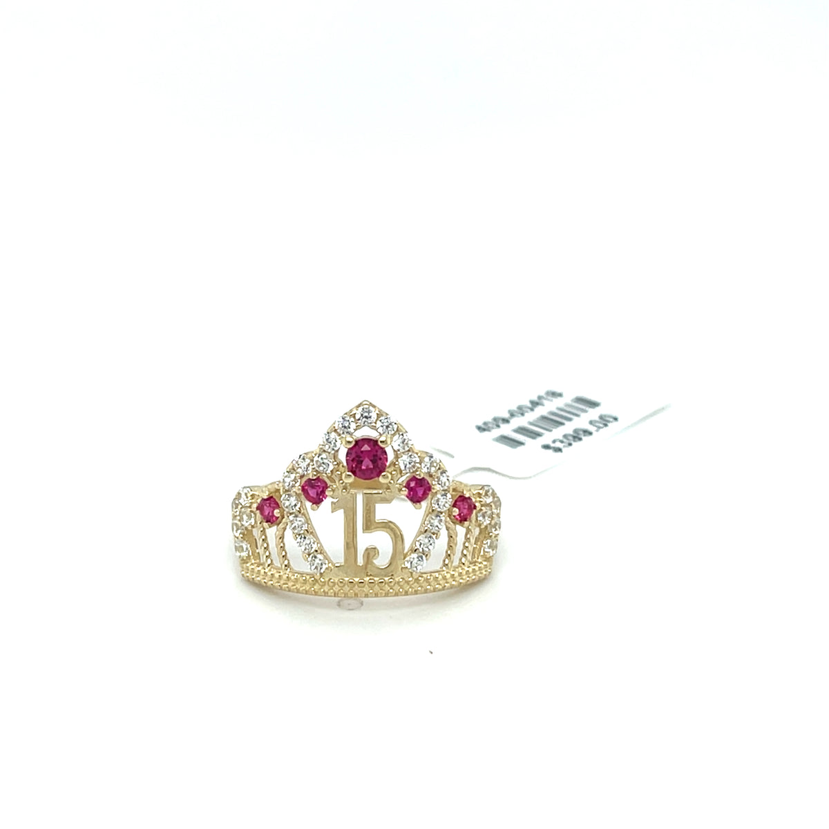 10KY Gold Red CZ "Sweet 15" La