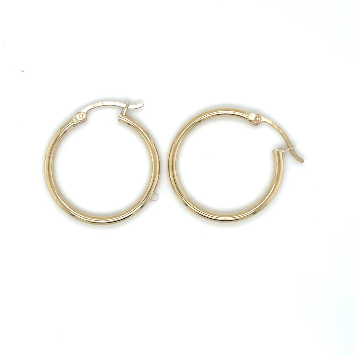 10KY Gold Plain Hoop Earrings