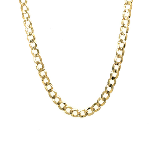 14K Yellow Gold Solid Cuban 4mm 24"