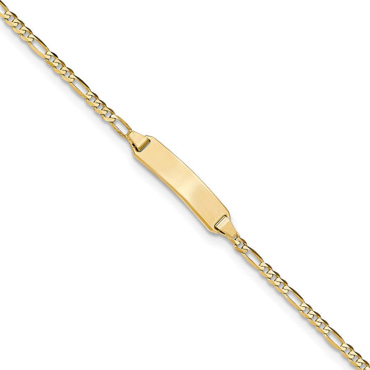 10K Y.Gold Figaro Baby ID Bracelet 2.5mm 6"