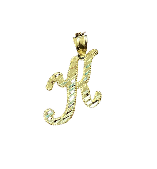 10K Y.Gold Initial Charm Cursive "K"