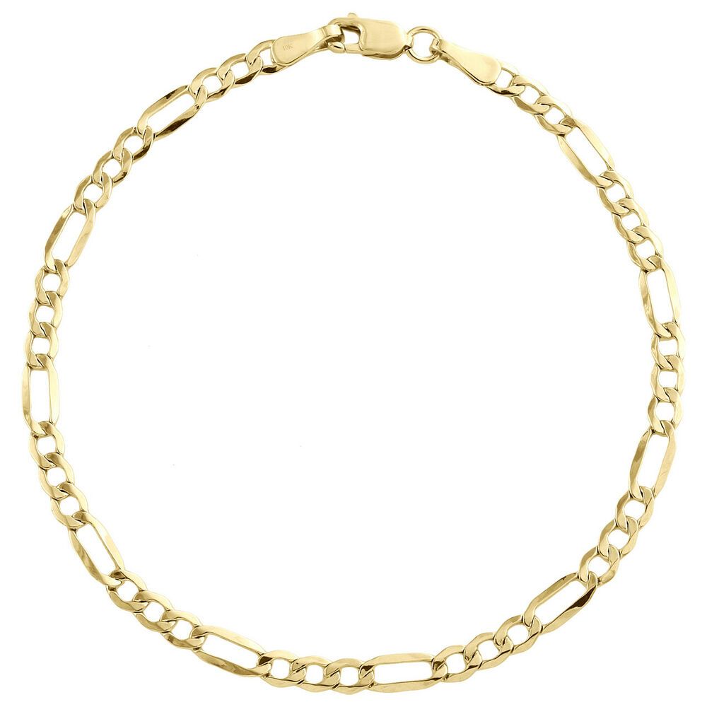 10K Y.Gold Solid Figaro Anklet 6mm 10" (9.3g)