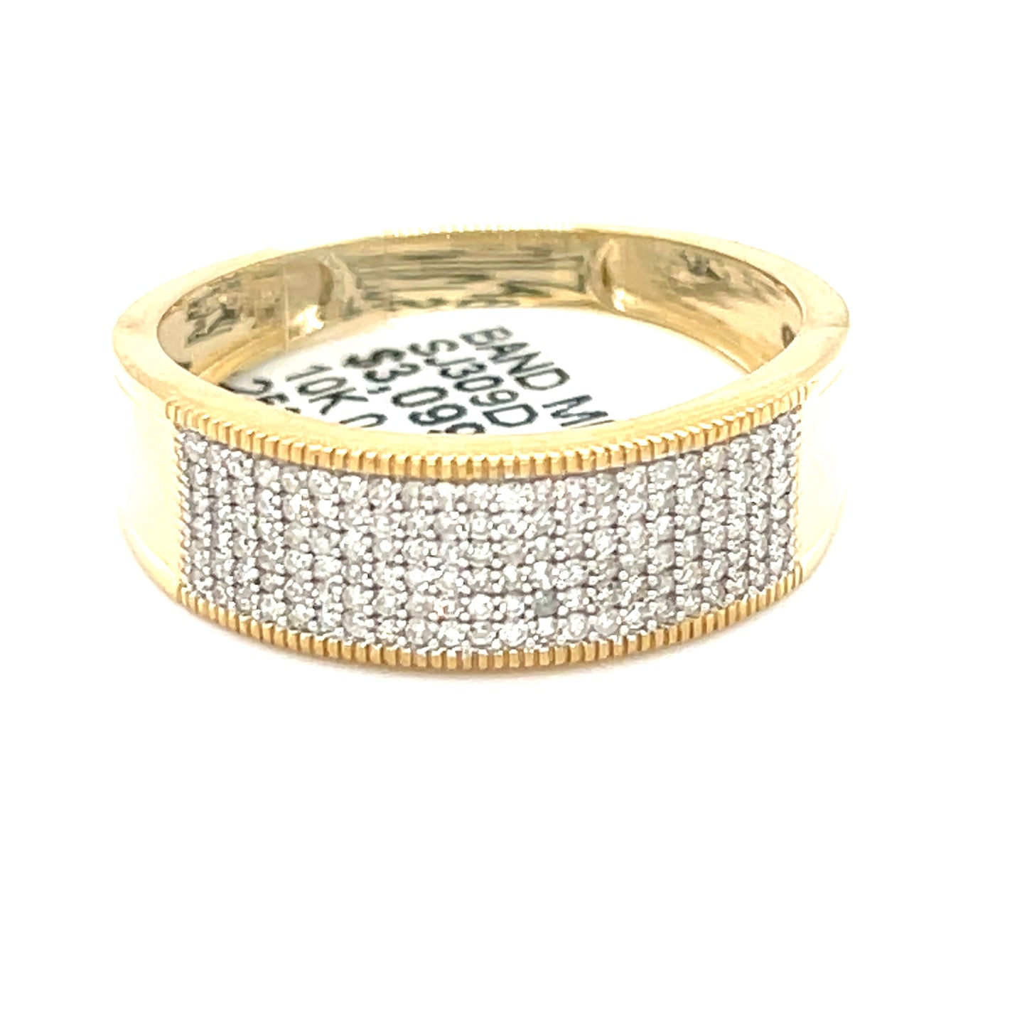10K Yellow Gold 0.40ct Diamond Men's Wedding Band Si2, H