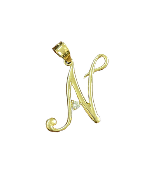 10K Y.Gold CZ Initial Charm Cu