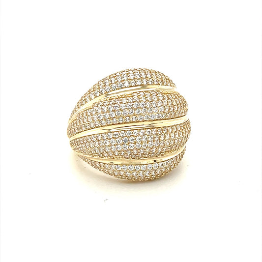 10K Yellow Gold CZ Men's Ring