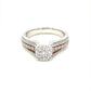 14K White+Rose Gold 0.75ct Diamond Ladies Ring, CTR 0.20ct, Si2, G