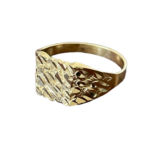 10K Y.Gold Nugget Style Men's Ring (2.5g)
