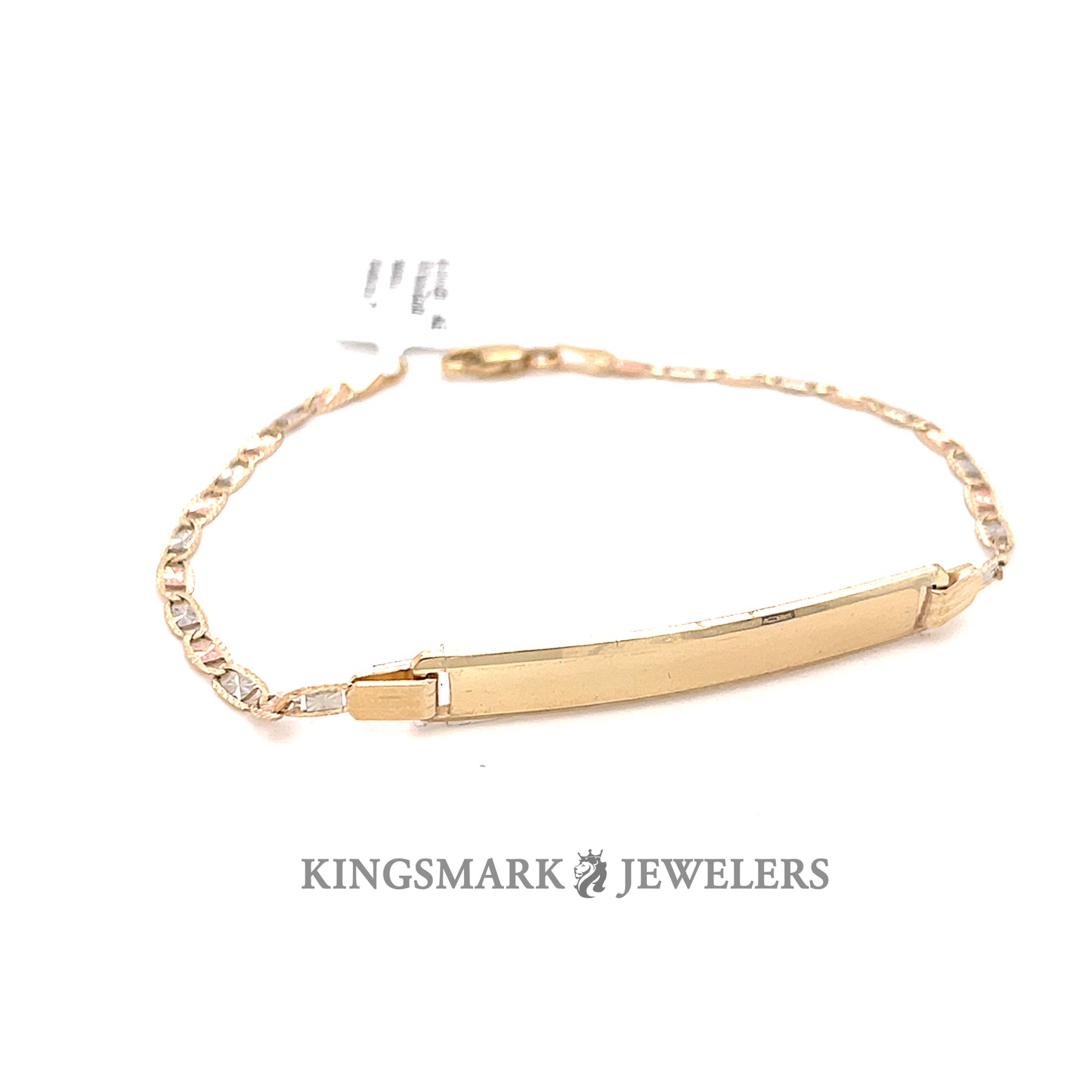 10K Yellow Gold Semi-Solid Valentino ID Bracelet 3mm 7"