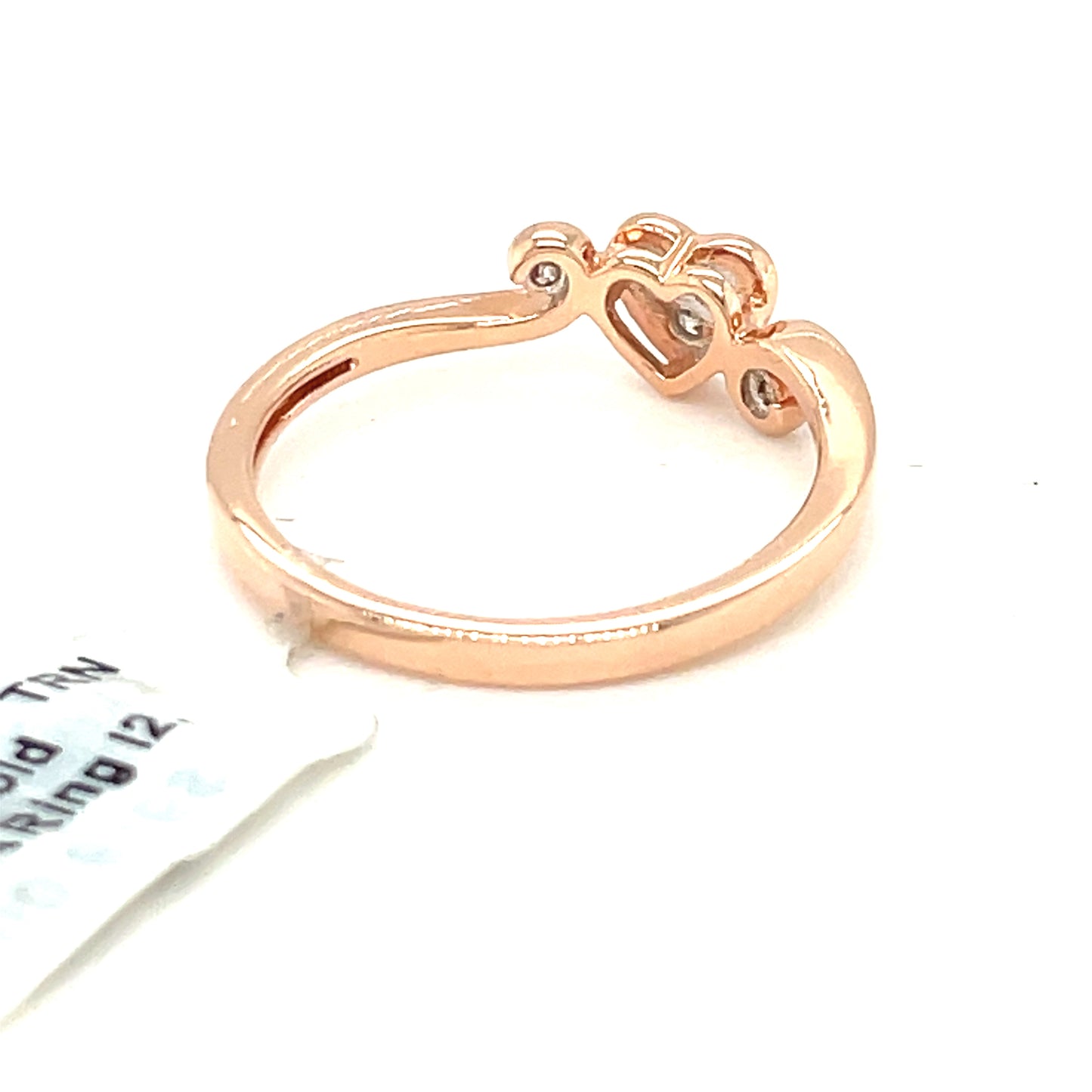 10K Rose Gold 0.10ct Diamond Ladies Ring I2, J