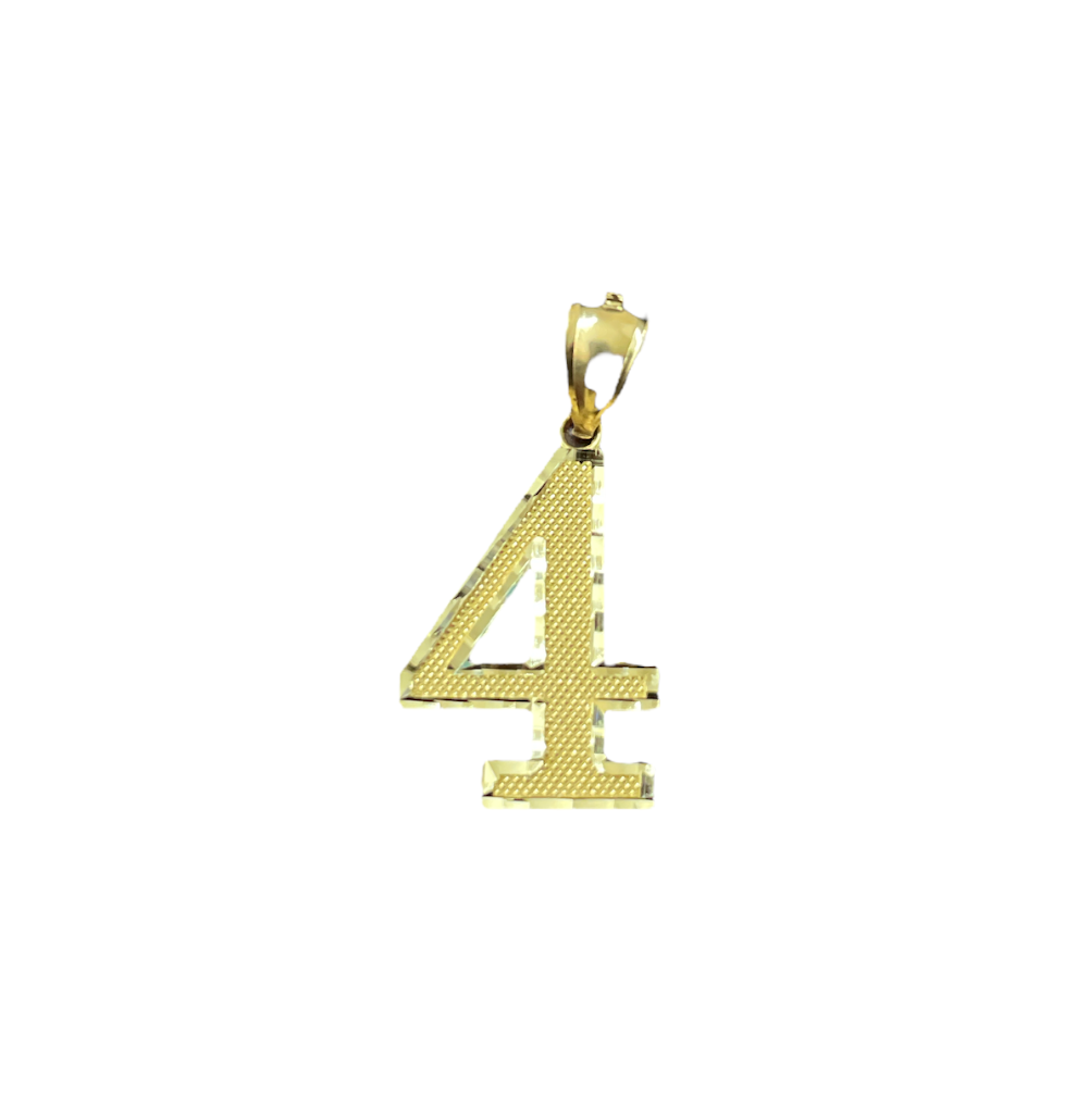 10K Yellow Gold Number "4" Cha
