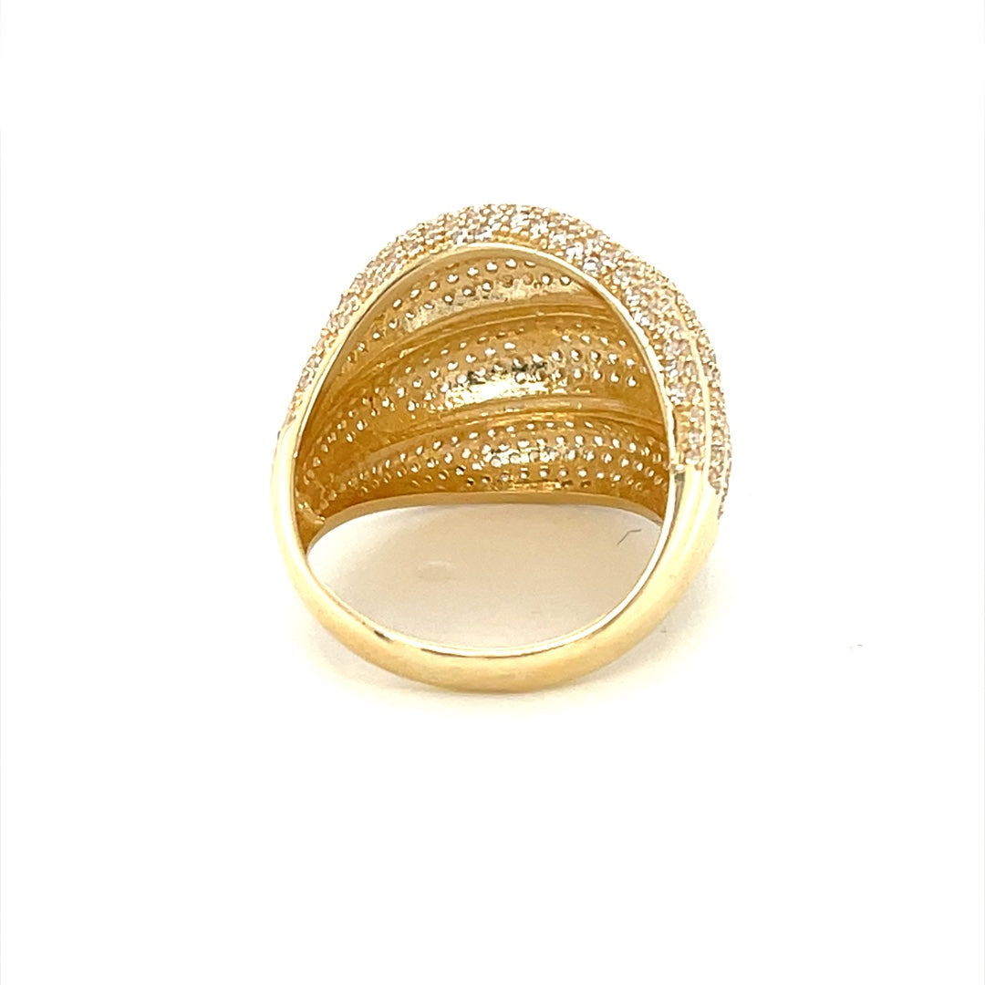 10K Yellow Gold CZ Men's Ring