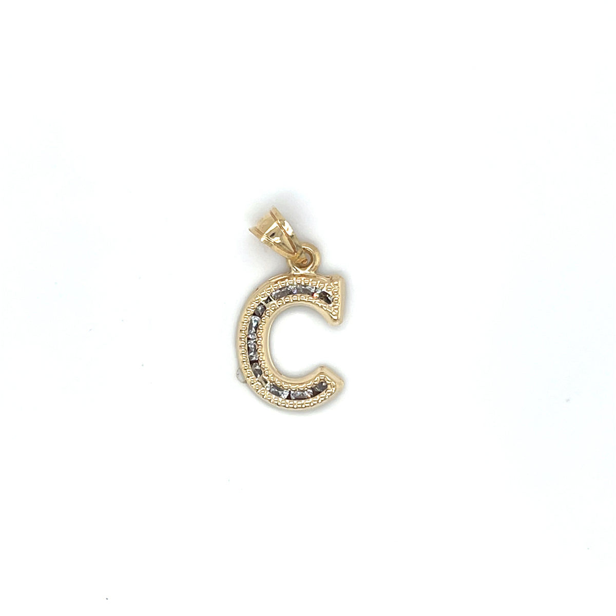 10KY Gold CZ Initial Charm Big