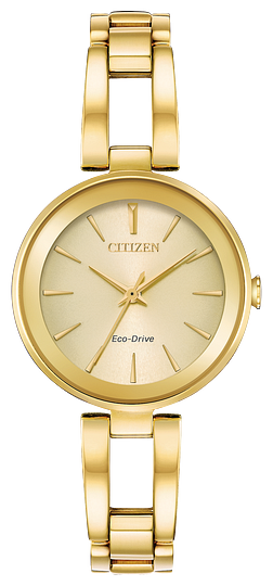 CITIZEN LADIES WATCH ECO DRIVE 28MM GOLD TONE BANGLE STYLE AXIOM