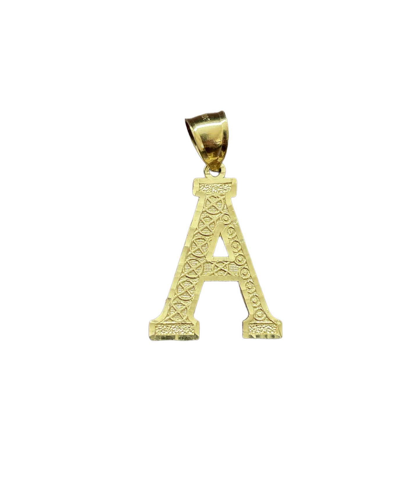 10K Yellow Gold Initial Charm Big Letter "A"