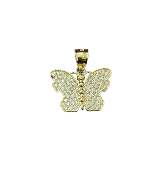 10K Y.Gold CZ Butterfly Charm