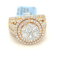 14K Yellow Gold 2.50ct Diamond Cluster Halo Ladies Ring Si1, GH